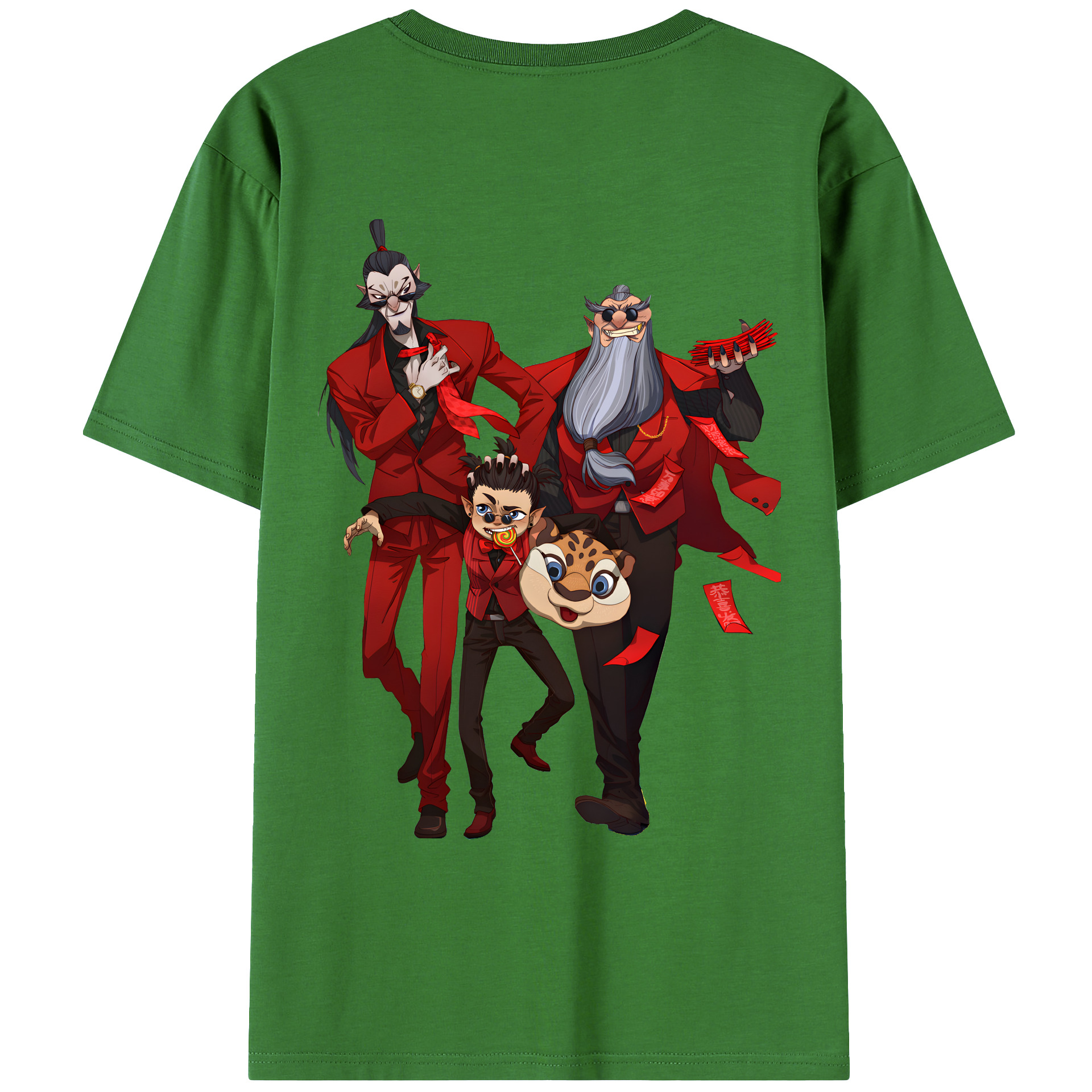 （画像用） Ne Zha 2 ナタ 魔童の大暴れ レディース半袖Tシャツ(バックプリント)